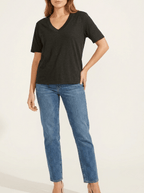 V Neck Cotton T Shirt Women Short Sleeve Basic Casual Everyday Top — Kharites Shop - Kharites