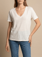 V Neck Cotton T Shirt Women Short Sleeve Basic Casual Everyday Top — Kharites Shop - Kharites
