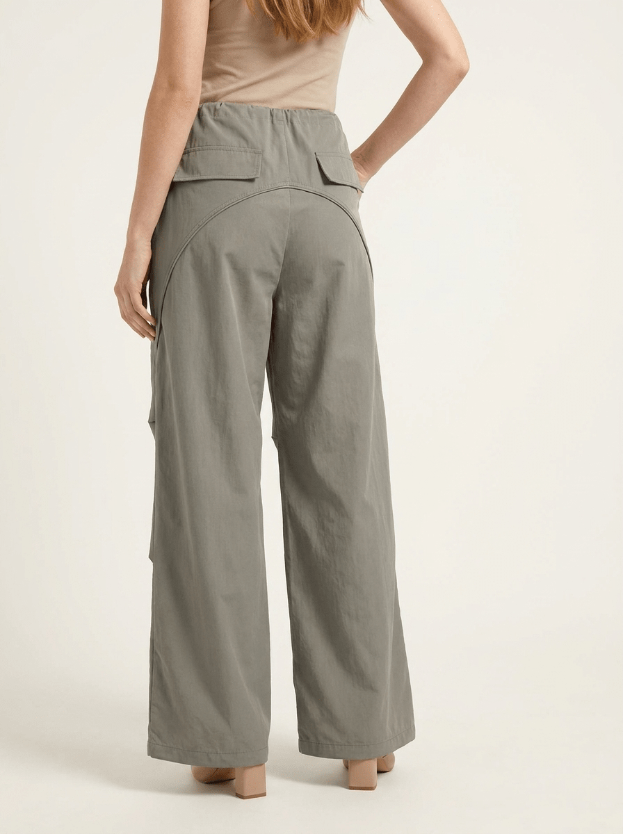 Wide Leg Drawstring Pants Women Casual Trousers With Pockets — Kharites Shop - Kharites