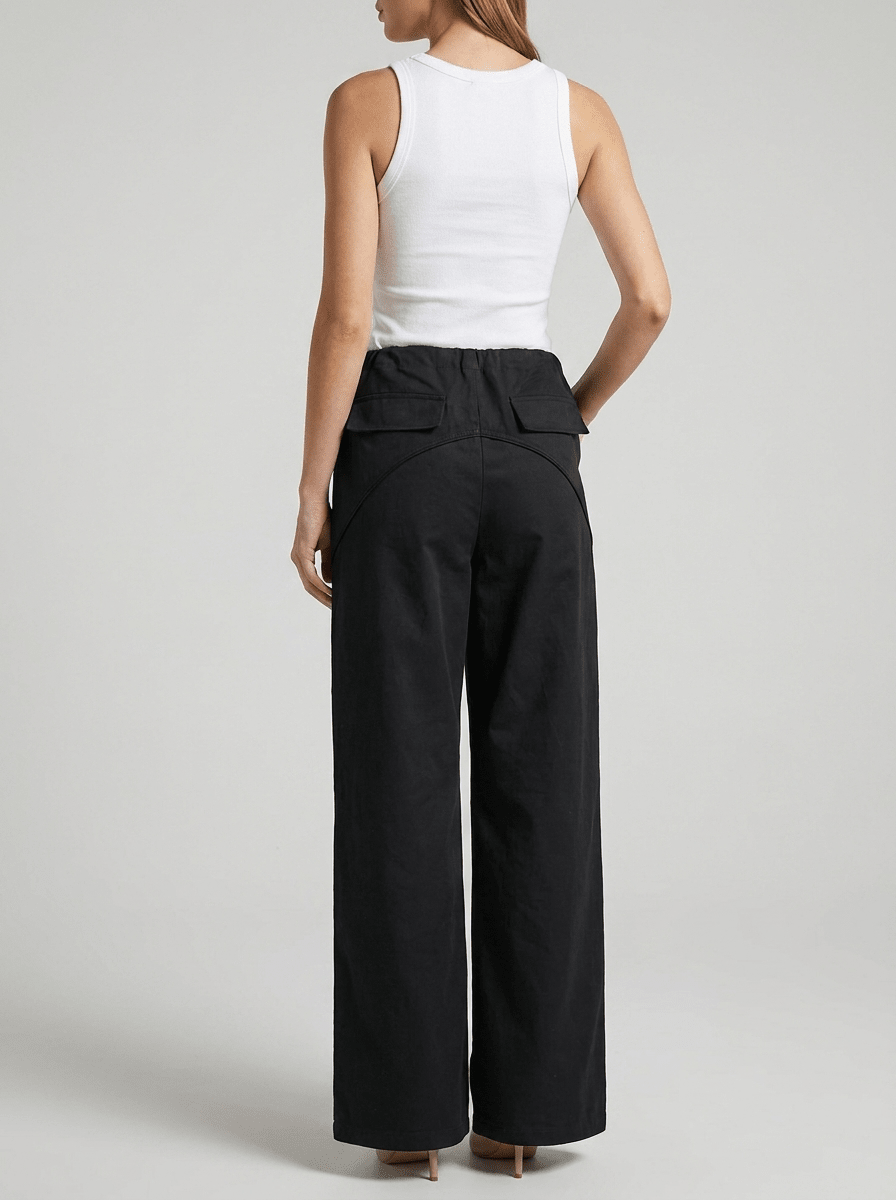 Wide Leg Drawstring Pants Women Casual Trousers With Pockets — Kharites Shop - Kharites