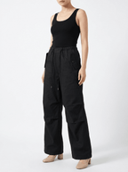 Wide Leg Drawstring Pants Women Casual Trousers With Pockets — Kharites Shop - Kharites