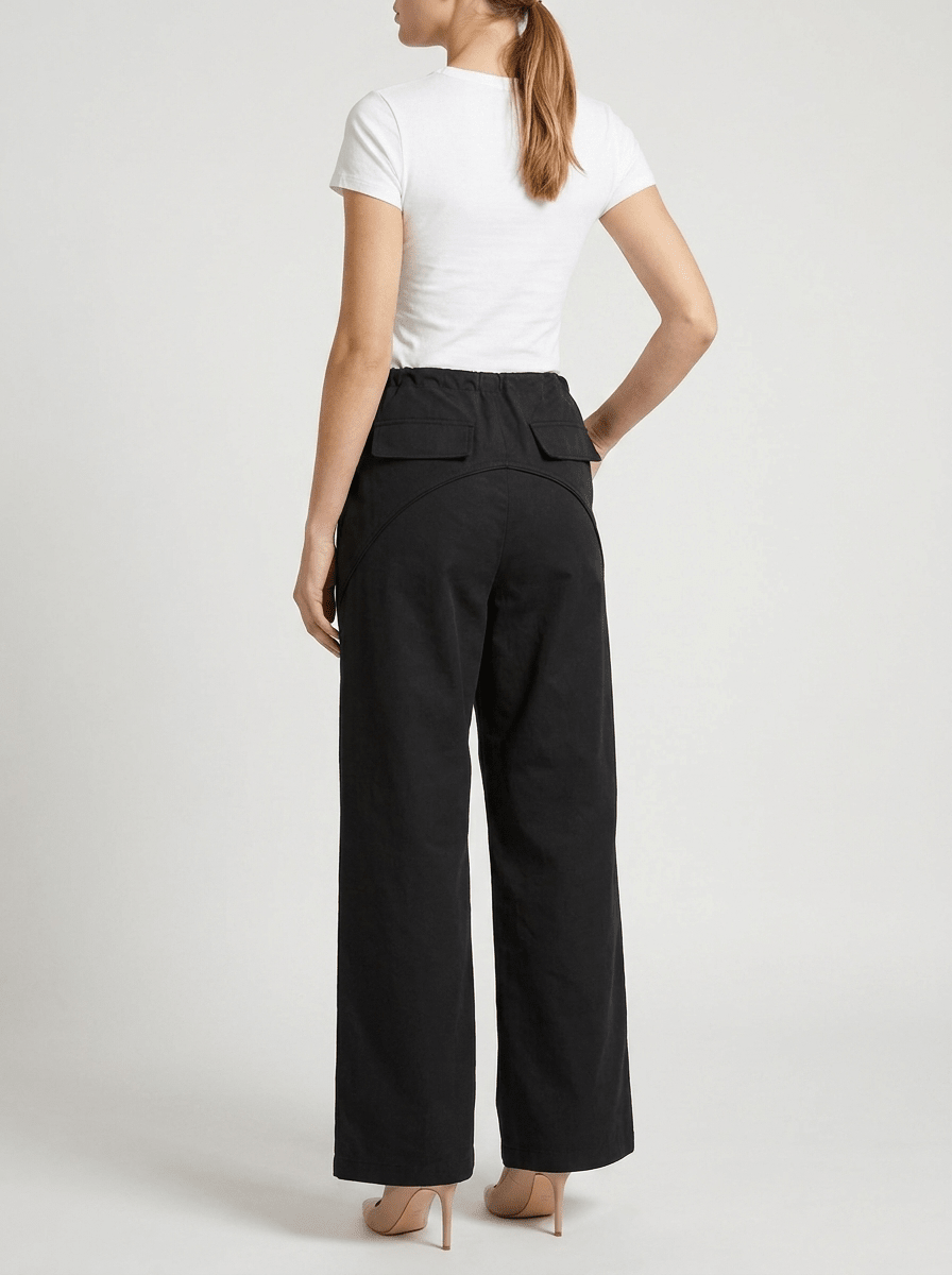 Wide Leg Drawstring Pants Women Casual Trousers With Pockets — Kharites Shop - Kharites