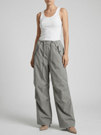 Wide Leg Drawstring Pants Women Casual Trousers With Pockets — Kharites Shop - Kharites
