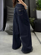 Wide Leg Jeans Women High Waisted Denim Trousers With Pockets — Kharites Shop - Kharites