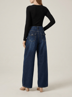 Wide Leg Jeans Women High Waisted Denim Trousers With Pockets — Kharites Shop - Kharites