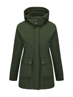 Zip Up Hooded Parka Jacket Women Lined Utility Winter Coat Plus Size — Kharites Shop - Kharites