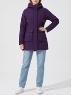 Zip Up Hooded Parka Jacket Women Lined Utility Winter Coat Plus Size — Kharites Shop - Kharites