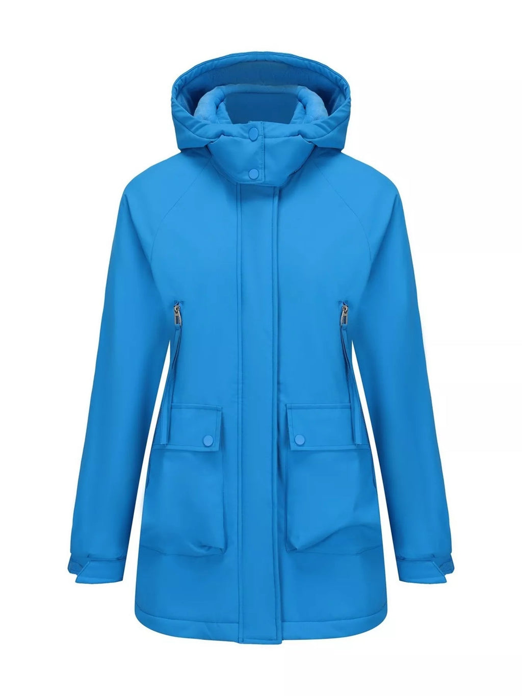Zip Up Hooded Parka Jacket Women Lined Utility Winter Coat Plus Size — Kharites Shop - Kharites