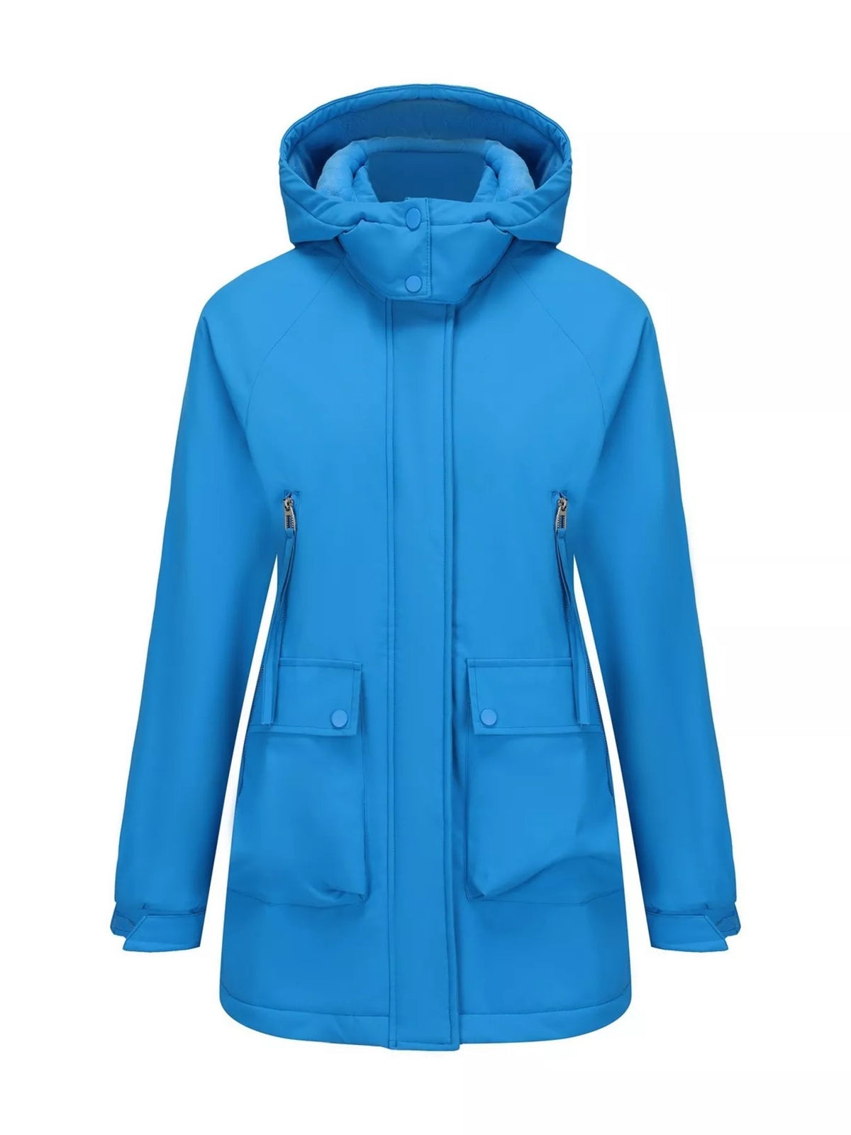 Zip Up Hooded Parka Jacket Women Lined Utility Winter Coat Plus Size — Kharites Shop - Kharites