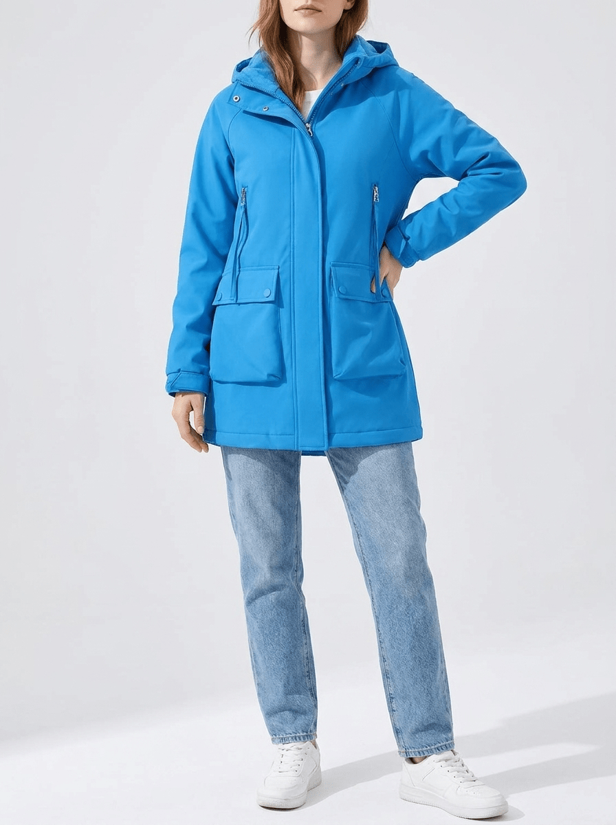Zip Up Hooded Parka Jacket Women Lined Utility Winter Coat Plus Size — Kharites Shop - Kharites