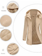 Zip Up Hooded Parka Jacket Women Lined Utility Winter Coat Plus Size — Kharites Shop - Kharites