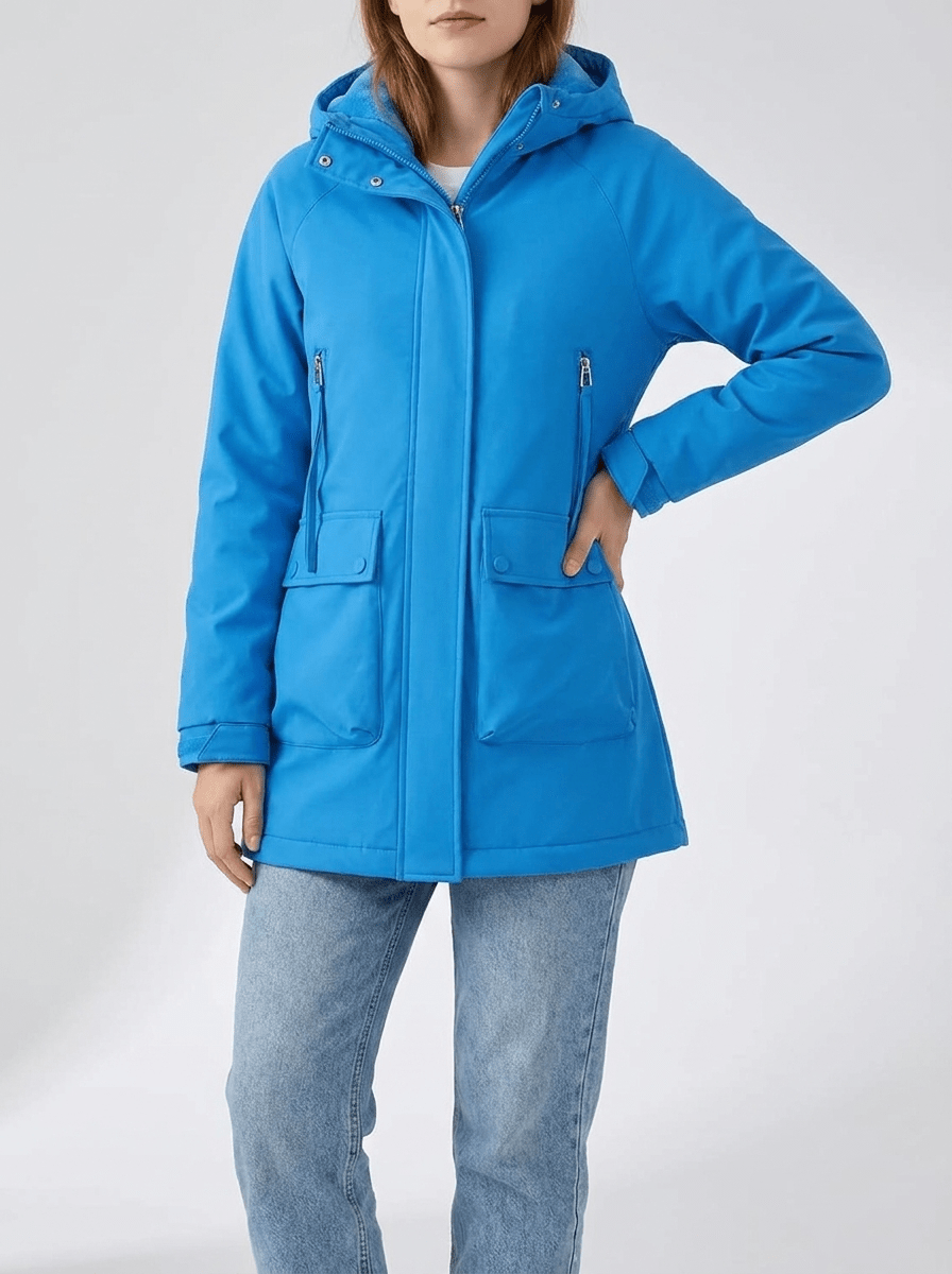 Zip Up Hooded Parka Jacket Women Lined Utility Winter Coat Plus Size — Kharites Shop - Kharites