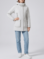 Zip Up Hooded Parka Jacket Women Lined Utility Winter Coat Plus Size — Kharites Shop - Kharites