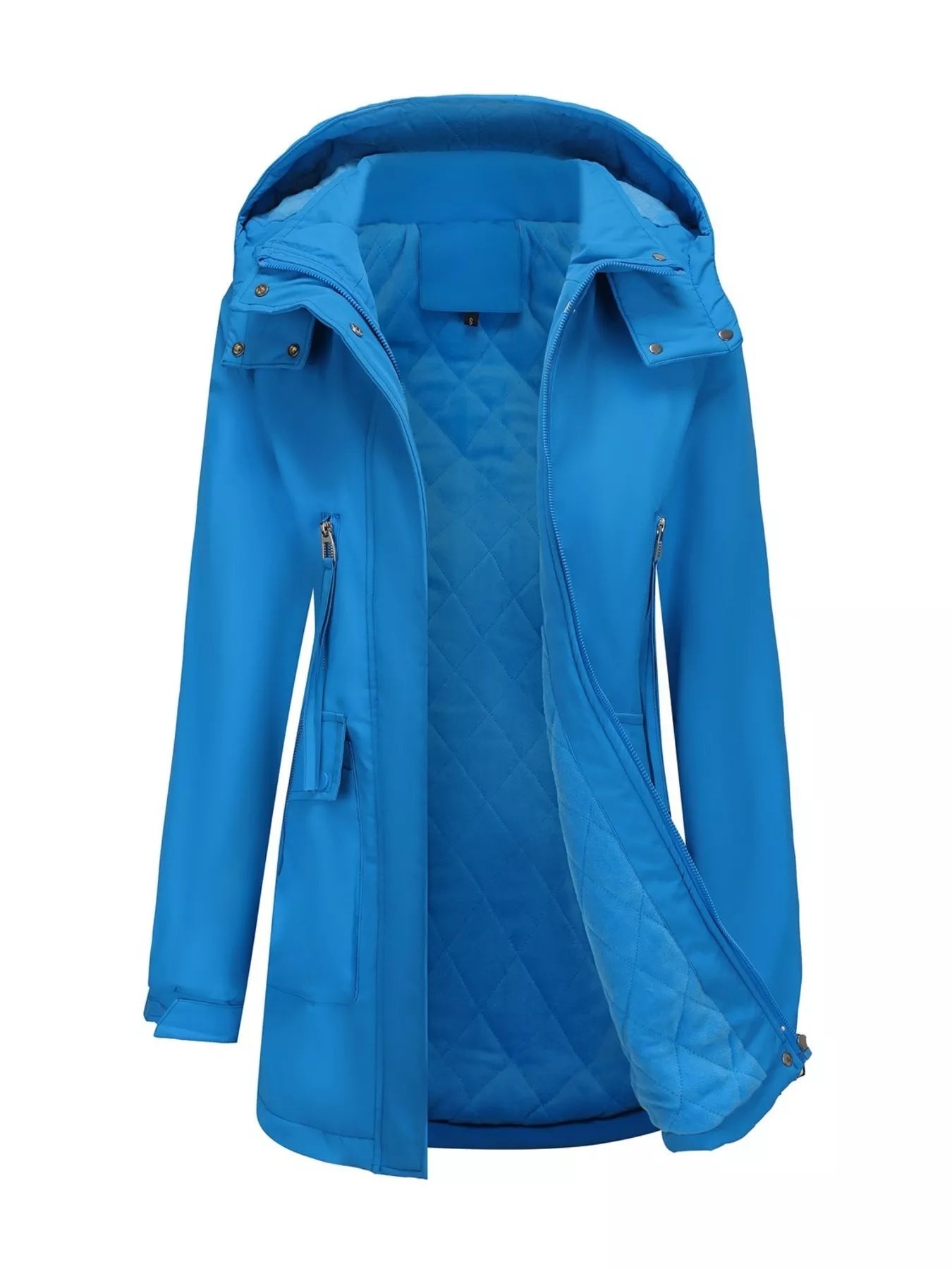 Zip Up Hooded Parka Jacket Women Lined Utility Winter Coat Plus Size — Kharites Shop - Kharites