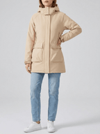 Zip Up Hooded Parka Jacket Women Lined Utility Winter Coat Plus Size — Kharites Shop - Kharites