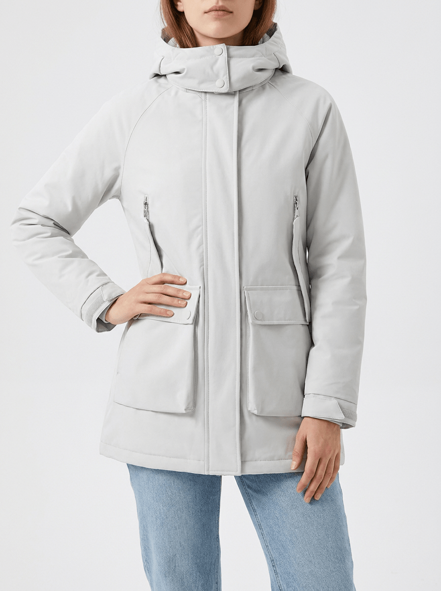 Zip Up Hooded Parka Jacket Women Lined Utility Winter Coat Plus Size — Kharites Shop - Kharites