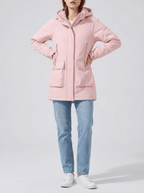 Zip Up Hooded Parka Jacket Women Lined Utility Winter Coat Plus Size — Kharites Shop - Kharites