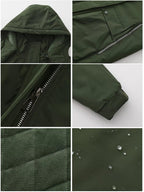 Zip Up Hooded Parka Jacket Women Lined Utility Winter Coat Plus Size — Kharites Shop - Kharites