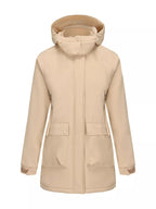 Zip Up Hooded Parka Jacket Women Lined Utility Winter Coat Plus Size — Kharites Shop - Kharites