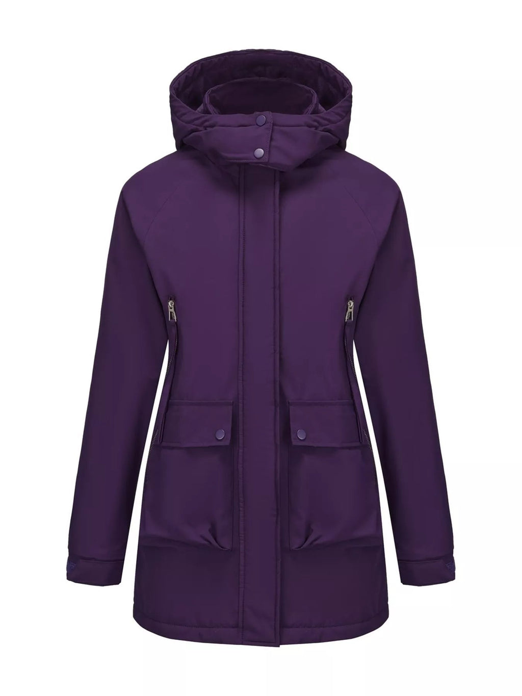Zip Up Hooded Parka Jacket Women Lined Utility Winter Coat Plus Size — Kharites Shop - Kharites