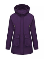 Zip Up Hooded Parka Jacket Women Lined Utility Winter Coat Plus Size — Kharites Shop - Kharites