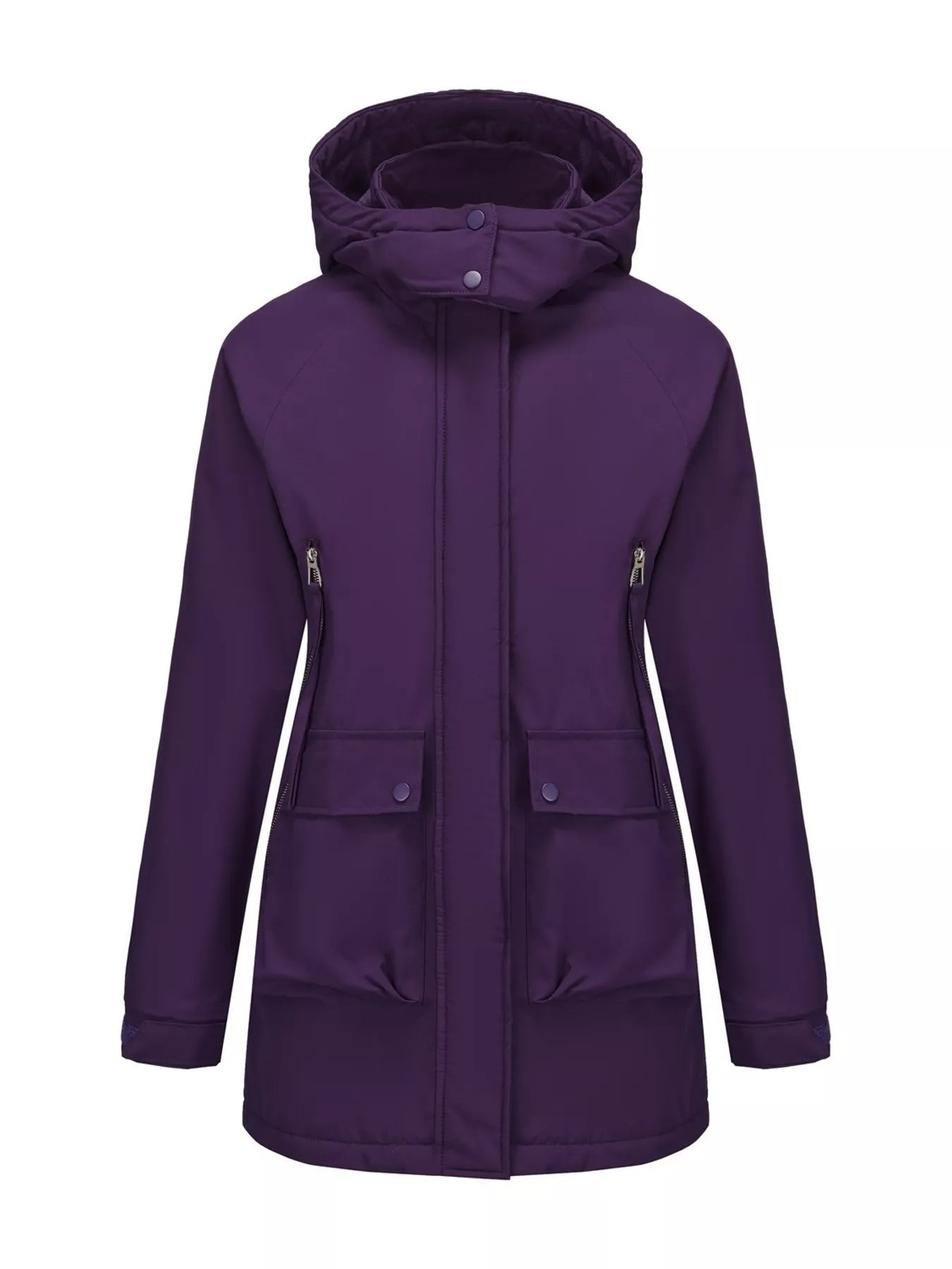 Zip Up Hooded Parka Jacket Women Lined Utility Winter Coat Plus Size — Kharites Shop - Kharites