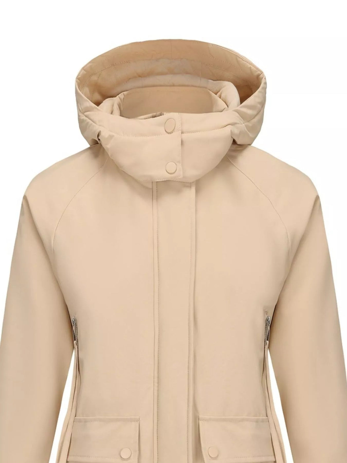 Zip Up Hooded Parka Jacket Women Lined Utility Winter Coat Plus Size — Kharites Shop - Kharites