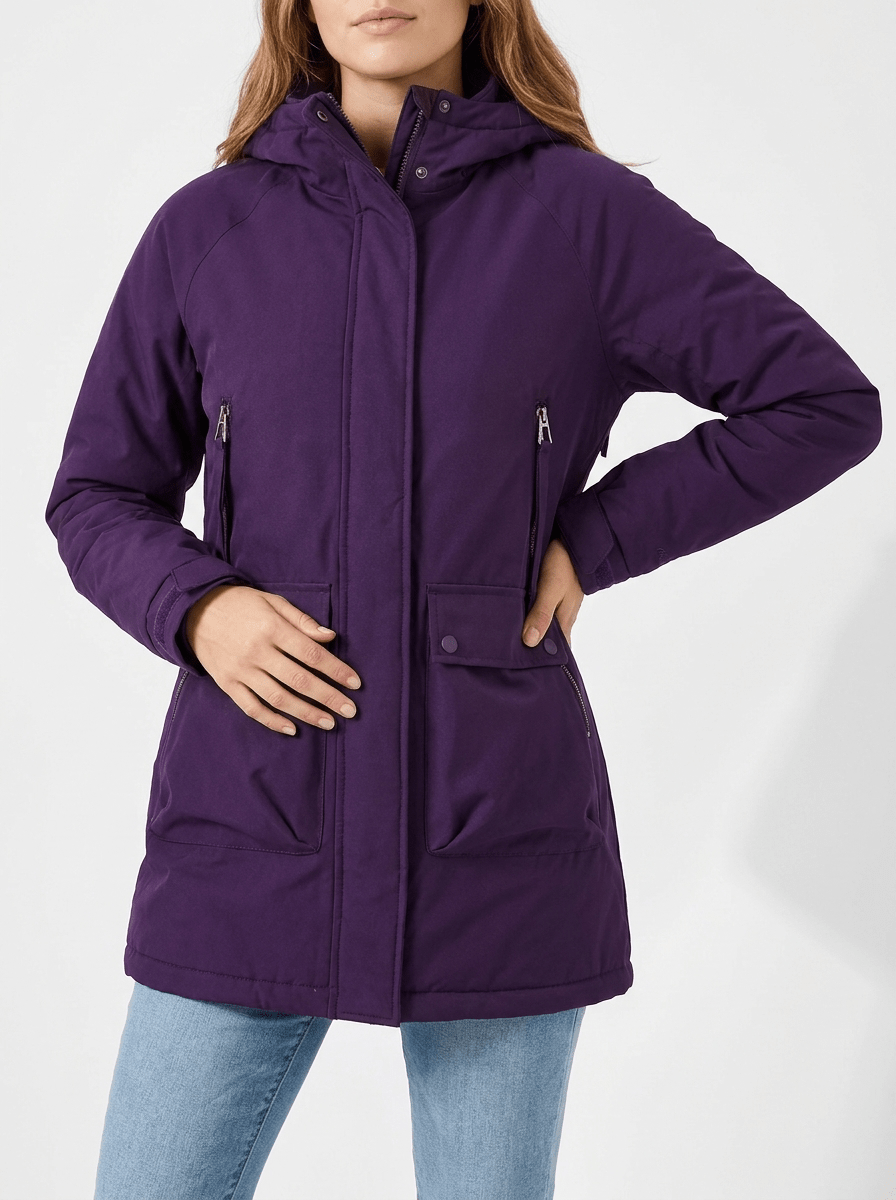 Zip Up Hooded Parka Jacket Women Lined Utility Winter Coat Plus Size — Kharites Shop - Kharites