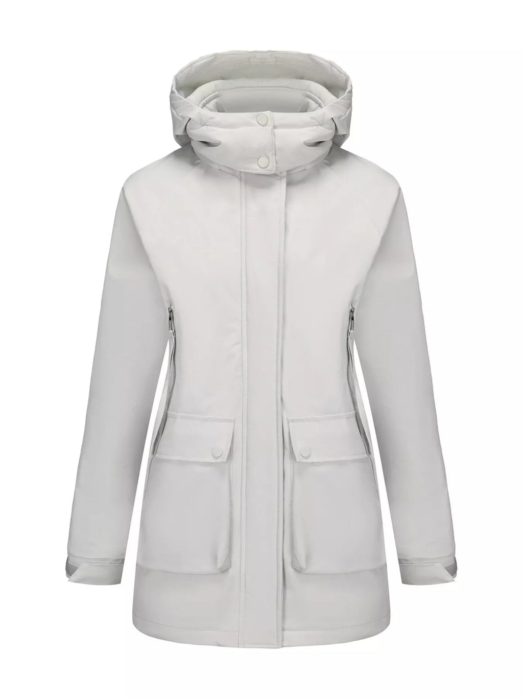 Zip Up Hooded Parka Jacket Women Lined Utility Winter Coat Plus Size — Kharites Shop - Kharites