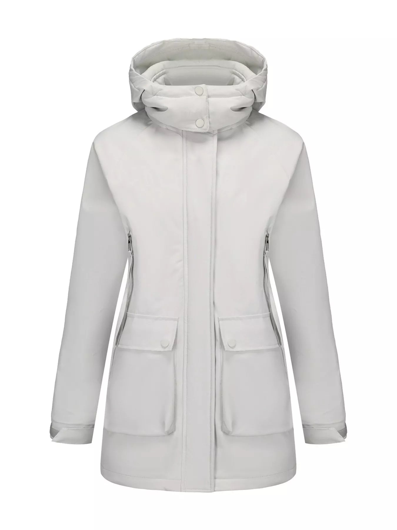 Zip Up Hooded Parka Jacket Women Lined Utility Winter Coat Plus Size — Kharites Shop - Kharites