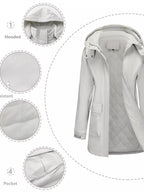 Zip Up Hooded Parka Jacket Women Lined Utility Winter Coat Plus Size — Kharites Shop - Kharites