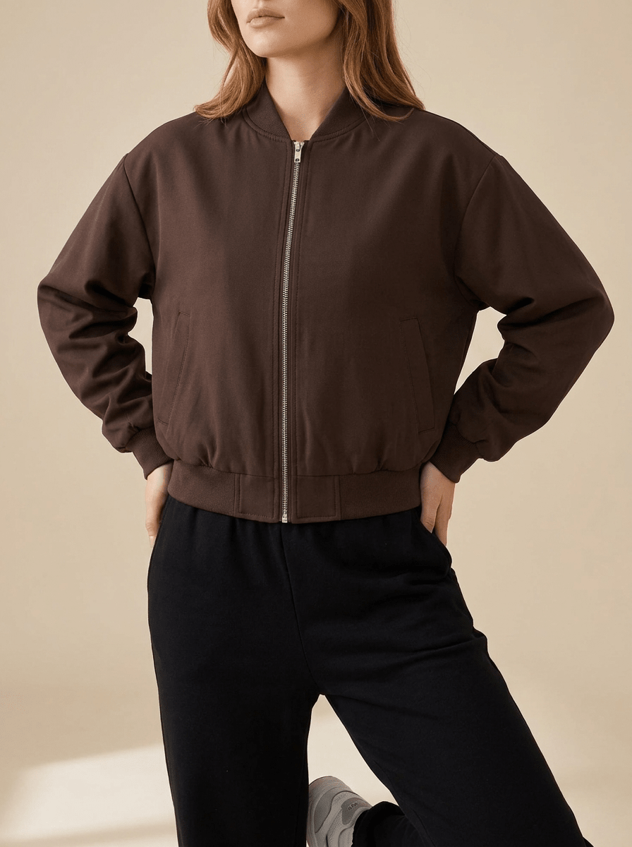 Zip Up Jacket Women Dropped Shoulder Lightweight Casual Layer — Kharites Shop - Kharites